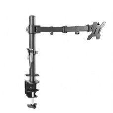 piXL Single Monitor Arm, For Screens Upto 27 inch, Desk Mounted, VESA dimensions of 75x75mm or 100x100mm, 180 Degrees Swivel, 15 Degrees Tilt, Weight Upto 10kg, Built in Cable Management, Black