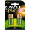 Duracell Rechargable Pack of 4 AAA 750mAh Rechargeable Batteries