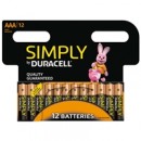 Duracell Simply Alkaline Pack of 12 AAA Batteries