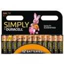 Duracell Simply Alkaline Pack of 12 AA Batteries