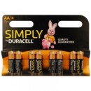 Duracell Simply Alkaline Pack of 8 AA Batteries