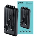 Prevo SP2010 10000mAh 4-Device Powerbank with Charging Cables Black