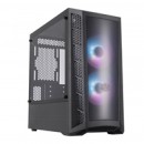 Cooler Master MasterBox MB320L ARGB Micro Tower 2 x USB 3.2 Gen 1 Edge-to-Edge Tempered Glass Side Window Panel Black Case with Addressable RGB LED Fans with Controller & DarkMirror Front Panel