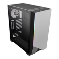 Thermaltake H550 TG ARGB Mid Tower 1 x USB 3.0 / 2 x USB 2.0 Tempered Glass Side Window Panel Silver Case with Addressable RGB LED Lighting & Fan