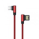 Akasa Reversible USB 2.0 A (M) to Right-Angled USB 2.0 C (M) 1m Red Retail Packaged Data Cable