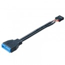 Akasa AK-CBUB19-10BK USB 2.0 Internal 9-Pin Header (M) to USB 3.0 19-Pin (M) 0.10m Black Retail Packaged Internal Converter Cable