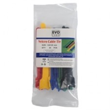 Evo Labs Multicolour Velcro Cable Ties 125 x 12mm 20 Pack