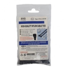Evo Labs Black Cable Ties 100 x 2.5mm 100 Pack