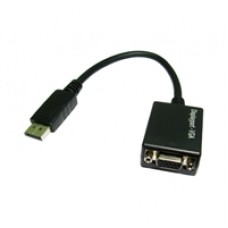 TARGET HDHDPORT-VGACAB Converter Adapter, DisplayPort 1.2 (M) to VGA (F), 0.15m Cabled Adapter, Black, 2048x1152 Max Resolution Support, Supports up 1080p at 50/60hz