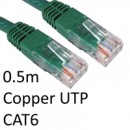 RJ45 (M) to RJ45 (M) CAT6 0.5m Green OEM Moulded Boot Copper UTP Network Cable