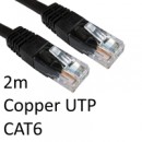 RJ45 (M) to RJ45 (M) CAT6 2m Black OEM Moulded Boot Copper UTP Network Cable