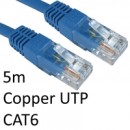 RJ45 (M) to RJ45 (M) CAT6 5m Blue OEM Moulded Boot Copper UTP Network Cable