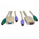 2 x PS/2 (M + M) with 1 x SVGA (M) to 2 x PS/2 (M + M) with 1 x SVGA (F) 2m White OEM KVM Cable