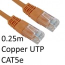 RJ45 (M) to RJ45 (M) CAT5e 0.25m Orange OEM Moulded Boot Copper UTP Network Cable