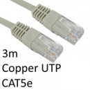 RJ45 (M) to RJ45 (M) CAT5e 3m Grey OEM Moulded Boot Copper UTP Network Cable