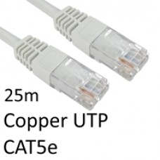 RJ45 (M) to RJ45 (M) CAT5e 25m White OEM Moulded Boot Copper UTP Network Cable