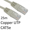 RJ45 (M) to RJ45 (M) CAT5e 25m Grey OEM Moulded Boot Copper UTP Network Cable