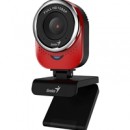 Genius QCam 6000 HD Webcam, 2MP, 1920 x 1080, True-to-life HD 1080p Video Calling with 360 Degree rotation and Built-in Microphone, For Skype, FaceTime, Hangouts, WebEx, USB Connection, Red