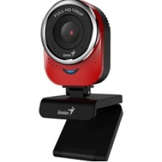 Genius QCam 6000 HD Webcam, 2MP, 1920 x 1080, True-to-life HD 1080p Video Calling with 360 Degree rotation and Built-in Microphone, For Skype, FaceTime, Hangouts, WebEx, USB Connection, Red
