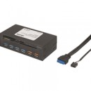 Akasa InterConnect EX 5.25" Internal 5-Slot USB 3.0 and Memory Card with 2 Fast Charging Ports Card Reader