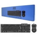 Evo Labs CM-500UK Wired Keyboard and Mouse Combo Set, USB Plug and Play, Full Size Qwerty UK Layout Keyboard with Optical Sensor Mouse, Ideal for Home or Office, Black