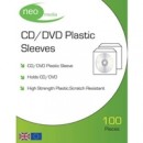 Clear Disk Sleeves 100 pack 100 Micron