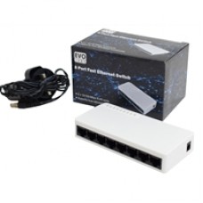 Evo Labs 8 Port 10/100 Mbps Fast Ethernet Network Switch with UK Power Supply (Retail Boxed)