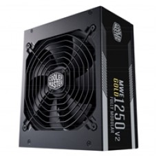 COOLER MASTER MWE Gold 1250 V2 1250W PSU, 140mm Silent Fan with Smart Temperature Controlling Feature, 80 PLUS Gold, Fully Modular, UK Plug, Flat Black Cables, RTX Ready