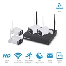 ENER-J WiFi 8 Channel NVR Wireless Security kit, includes x4 2.0 MP 1080p Cameras, app controlled
