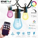 ENER-J Wi-Fi LED 7.3M String Light with RGB+WW,  12pcs LED Bulbs, Plug & Play Power Supply