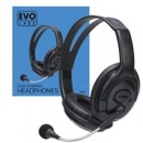 Evo Labs HP02 Headset with Mic, USB Powered Plug and Play, 40mm Audio Drivers with Inline volume and Microphone controls, Black