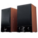 Genius SP-HF1250B II Wooden Hi-Fi Stereo Speakers, 100 - 240V AC Mains Powered, 3.5mm Audio Input Jack, 40 Watts with Bass and Volume Control