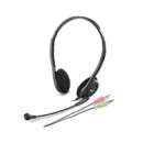 Genius HS-200C Headset with Mic, 2x 3.5mm Connection, Plug and Play with Adjustable Headbandand and Noise-cancelling microphone, Black