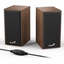 Genius SP-HF180 2.0 Desktop Speakers, Stereo Sound, USB Powered Plug and Play, 6w, 3.5mm with Volume Control, Wooden