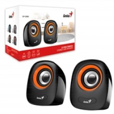 Genius SP-Q160 2.0 Desktop Speakers, Stereo Sound, USB Powered Plug and Play, 6w, 3.5mm with Volume Control, Orange