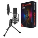 Marvo Scorpion MIC-03 Omnidirectional Streaming Microphone, USB Powered, 3D stereo Live Sound, Upto 270 degrees Adjustable Foldable Metal Tripod with Anti-Skid Silicone Pads, Built in Sound Card